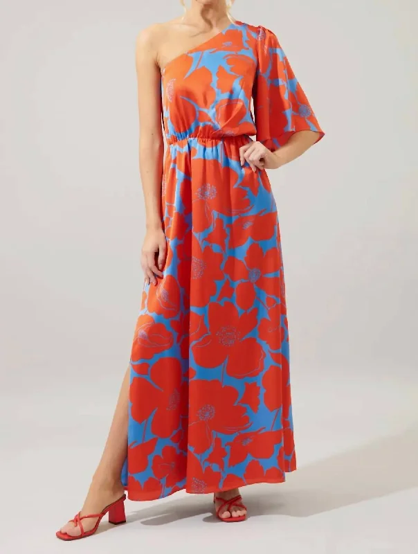 Latest Trends Poppy Maxi Dress In Red Poppy Artful Design