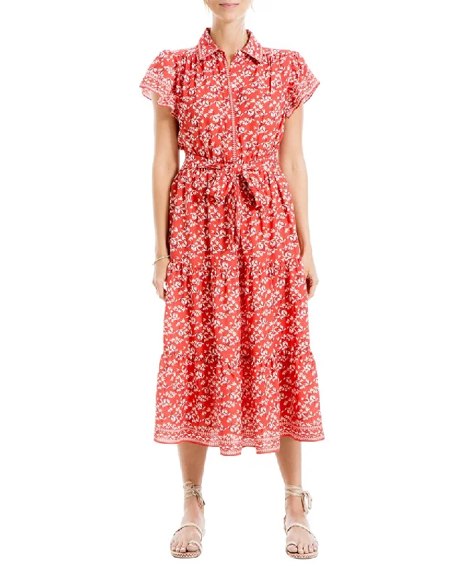 Classic Chic Deals Max Studio Collared Midi Dress Vintage Retro Party Wear
