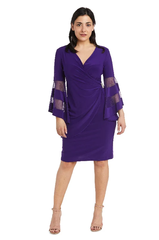 Seasonal Trends R&M Richards 3561P Short Bell Sleeve Petite Dress Chic Allure