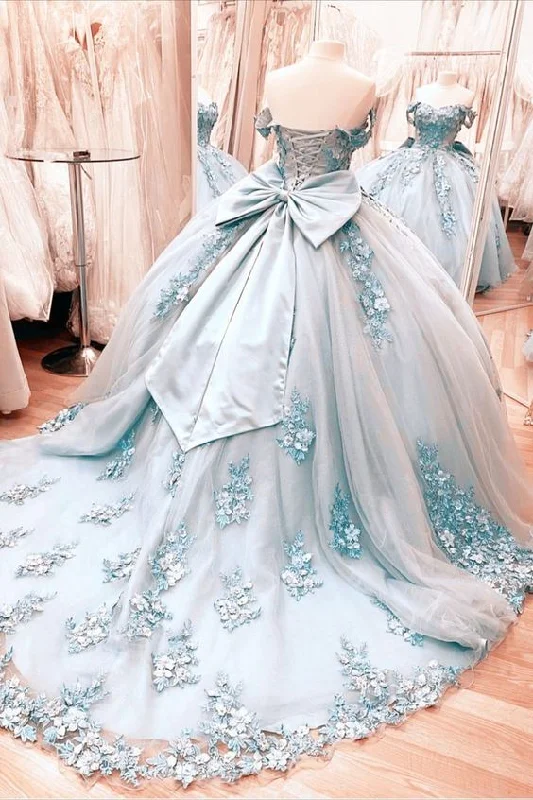 Bold Style Discounts Bow Back Quinceanera Dresses Off Shoulder Ball Gown For 15th Birthday Party Y7248 Effortless Style
