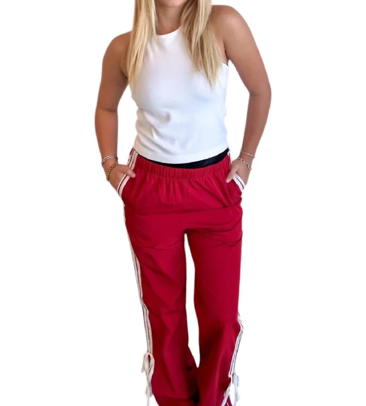 Women's Relaxed Outfit Latest Trends Mel Bow Pants In Burgundy