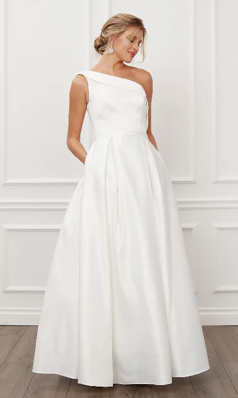 Casual Fashion White One-Shoulder Long Ball Gown for Prom Now On Sale For Chic Urban Styles