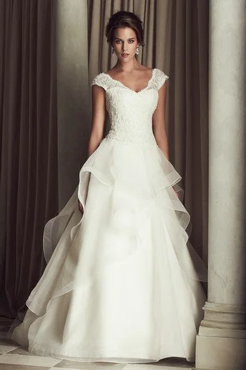 Everyday Elegance Sale V-Neck Dress With Ruffle And Lace Bodice Effortless Style