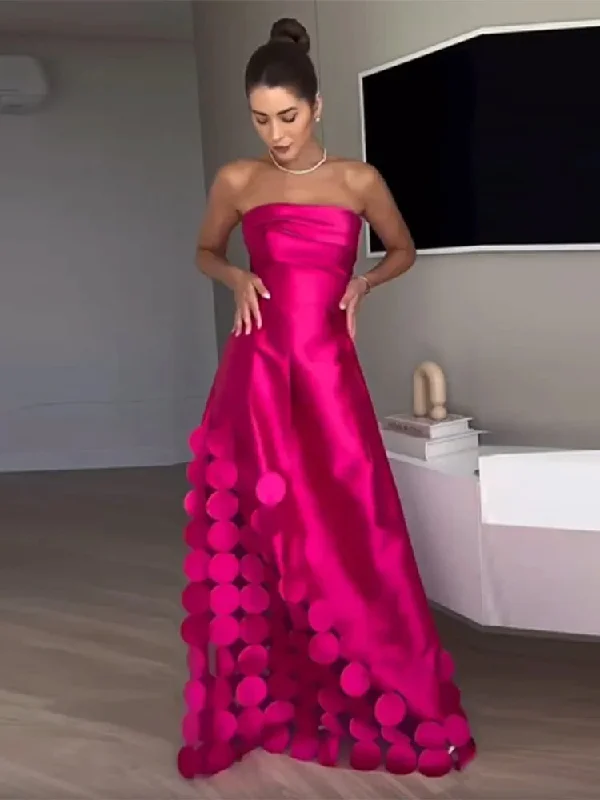 Seasonal Picks Rose Red Sleeveless Satin Maxi Dress with Backless Design Buy More, Save More