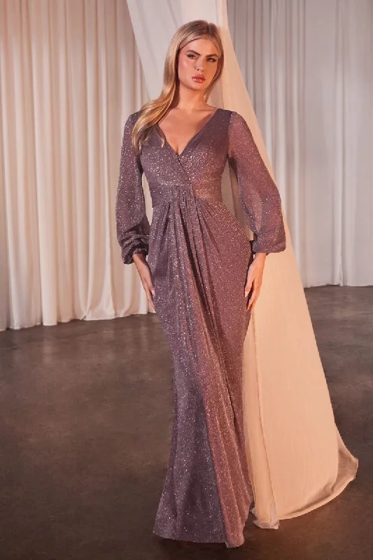 Latest Trends Cinderella Divine CK2141 Long Sleeve Mother of the Bride Glitter Dress Ethnic Cultural Event Wear