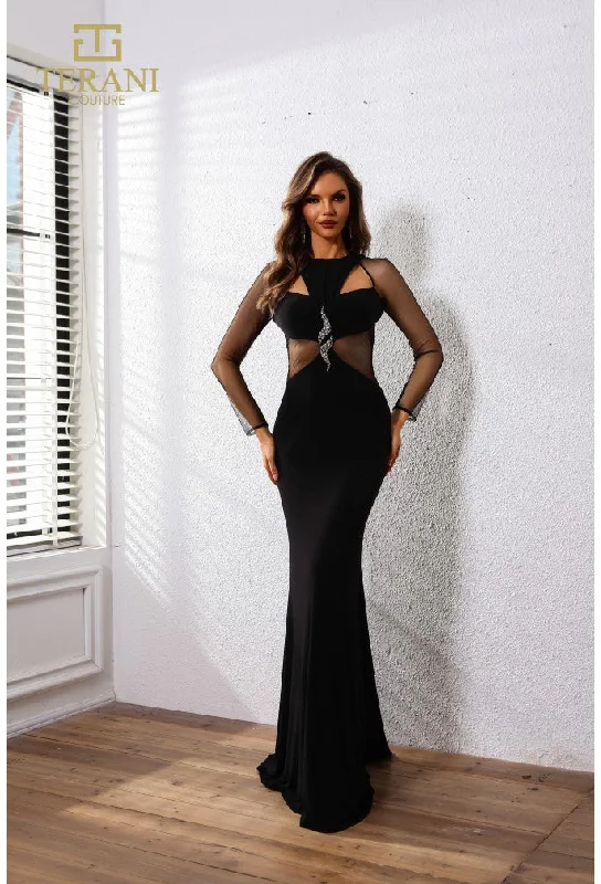 Holiday Glam Terani Couture 251P4552 Long Sleeve Formal Fitted Prom Dress Classic Appeal