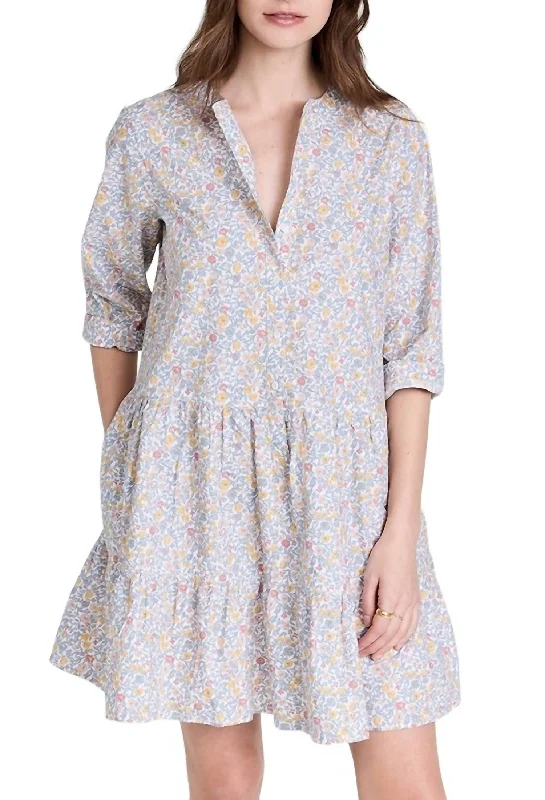 Style Upgrade Maurino Drop Waist Mini Dress In Sweet Multi
