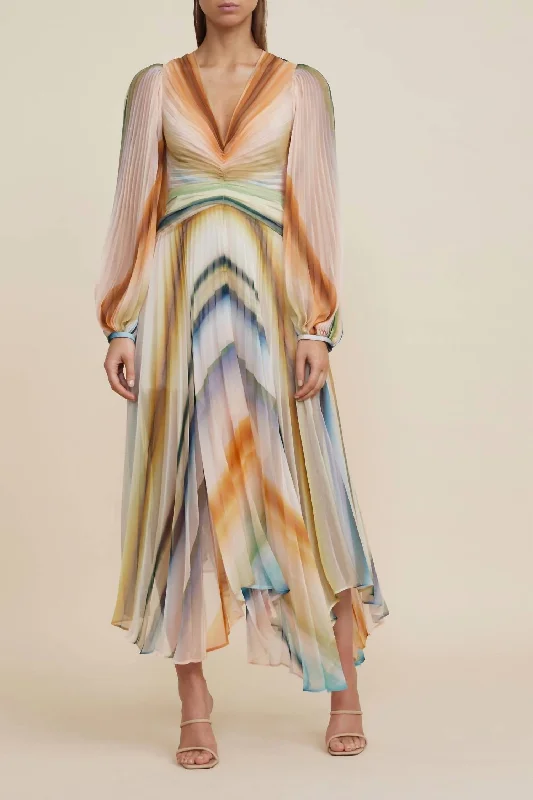 Snag Fabulous Fashion Bargains Astone Midi Dress In Watercolour Stripe Buy More, Save More