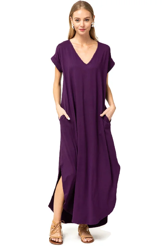 Women's Outfit For The Office Massive Savings Everyday Pocket Maxi Dress,  Plum