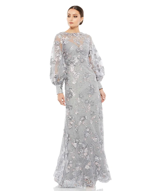 Browse Our Top Products Mac Duggal 67936 Long Sleeve Formal Mother of the Bride Dress Vintage Elegance