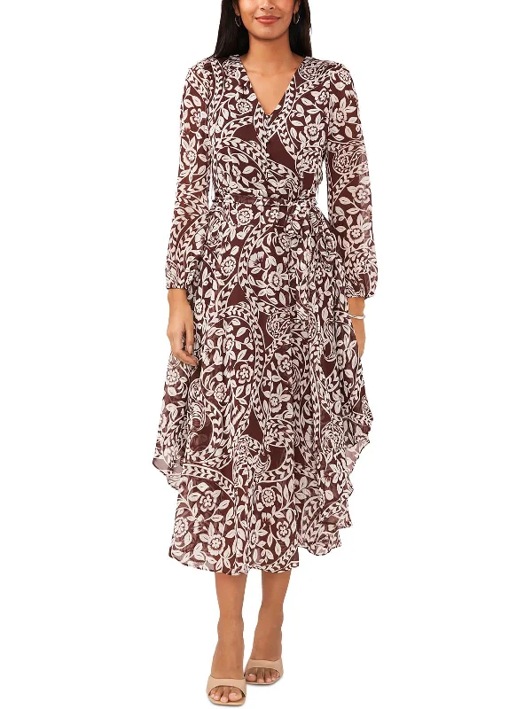 Sporty Fashion Offers Womens Printed Long Midi Dress Graceful Drape