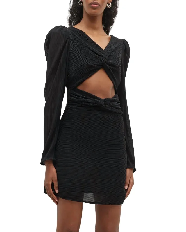 You'Ll Love Us Because Nanita Twisted Cutout Knit Mini Dress In Black
