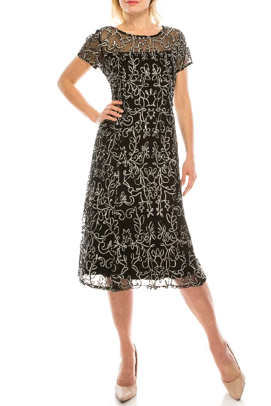 Top Brand Discounts SL Fashions 9120251 Short Cocktail Mesh Evening Dress Tropical Island - Inspired Attire