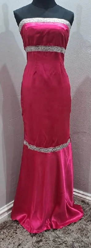 Season Offer Satin Evening Wear Dress (Medium) Romantic Flair