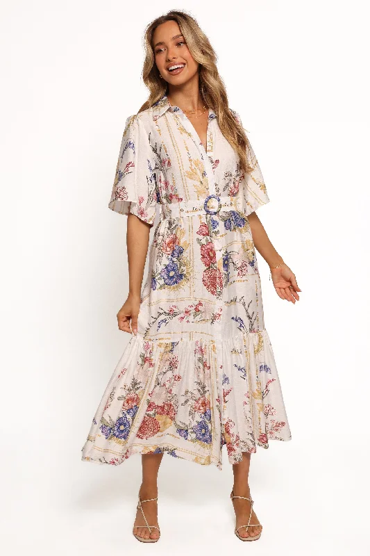 Luxury Fashion Zaya Midi Dress - Floral Elegant Contour