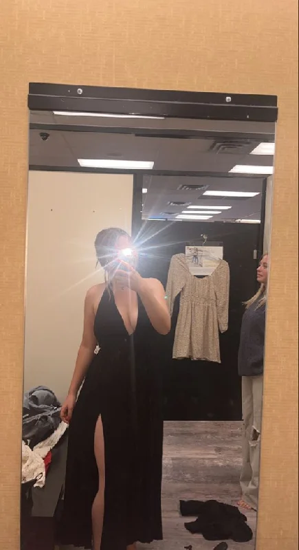 Boutique Styles Sexy Black A-line V Neck Evening Dress,Black Evening Gown Y6877 Save On Classic Elegant Styles