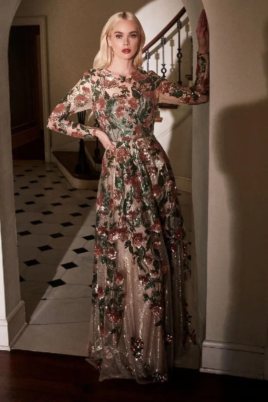Imeless Style Copper 10 Andrea & Leo A0926 Long Sleeve Sequin Prom Dress Sale Today Only
