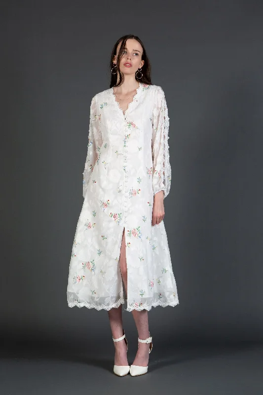 Stylish Statements Long Sleeve V Neckline Midi Length Dress Buy More, Save More