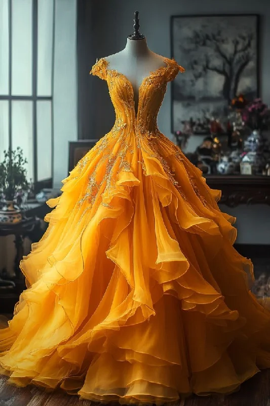 Elevated Casual Discounts Gorgeous Layered Tulle Appliques Ball Gown Off The Shoulder Quinceanera Dress Y7809 Dreamy Draping