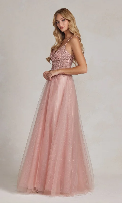 Luxury Casual Deals Beaded-Sheer-Bodice Rose Gold Prom Ball Gown Urban Sophistication