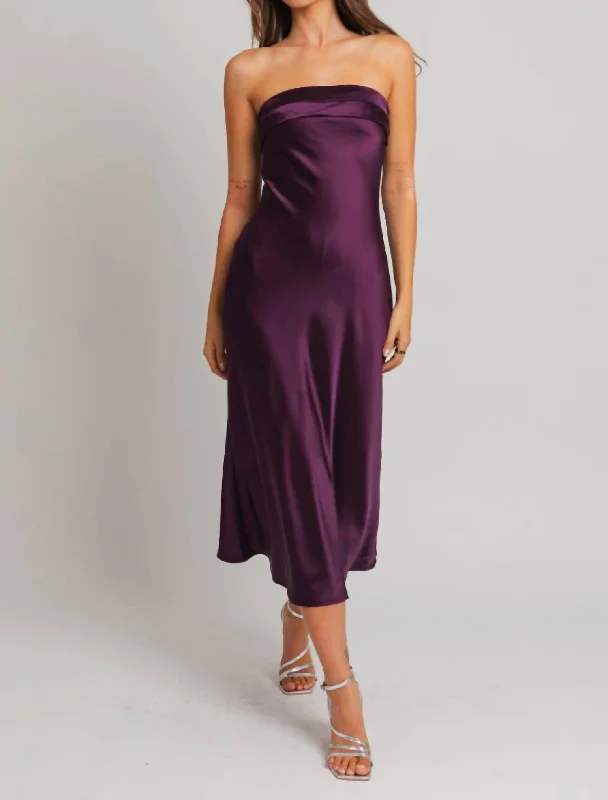 Must Haves Phoebe Midi Dress In Purple Dreamy Draping