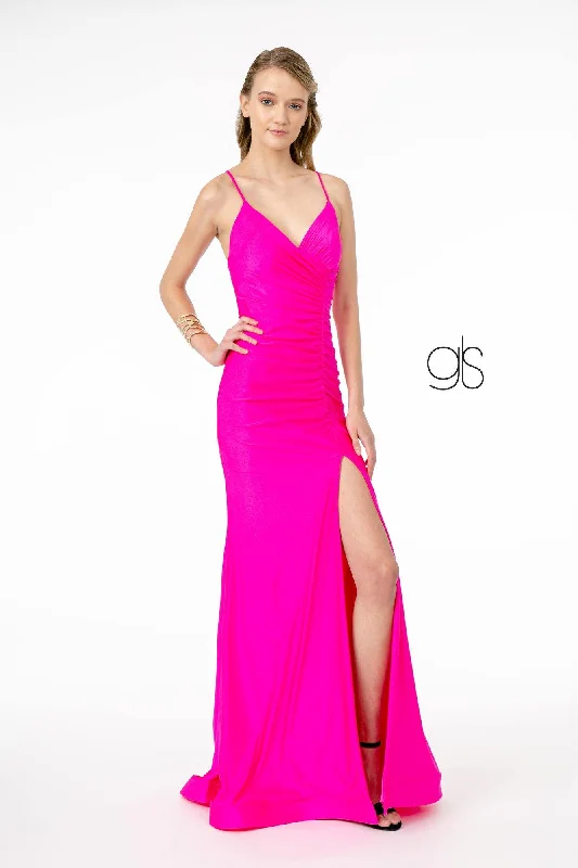 Feminine Luxe Style Sale Mermaid Ruched Jersey Long Prom Dress Feminine Soft - Hued Look