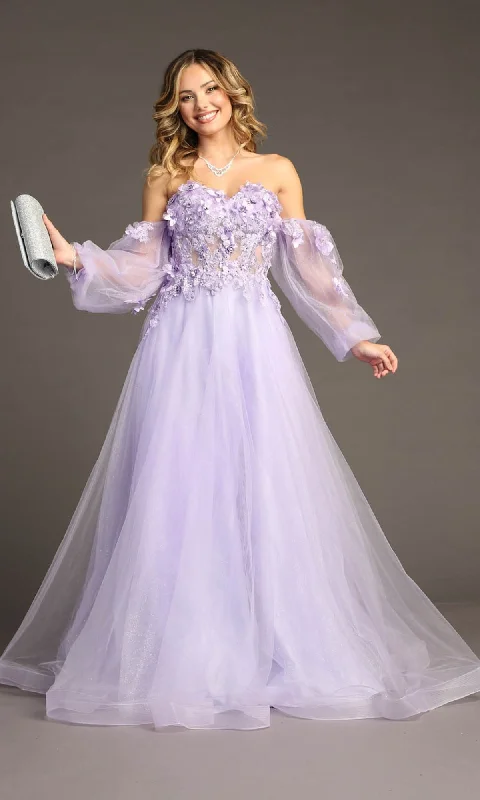 Sophisticated Fashion Long Sleeve Long Prom Ball Gown: Chicas CHF3096 End - Of - Month Blowout