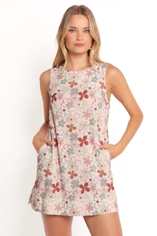 Minimalist Fashion Sale Zoe Mini Dress - Mirabelle Floral Tropical Island - Inspired Attire