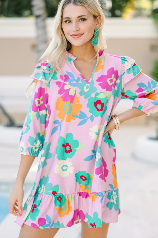 Spring Offer Walk Away With Me Pink Floral Dress Refined Simplicity