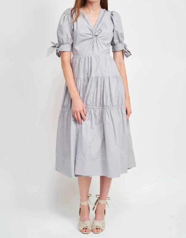 Winter Warehouse Sale Cotton Poplin Midi Dress In Pale Blue Flash Sale