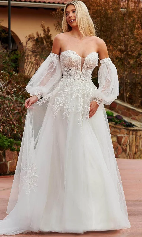 Style Redefined Rachel Allan Bridal Rb2160 - Detachable Puff Sleeves Bridal Gown Early Access To Art Deco Styles Sale