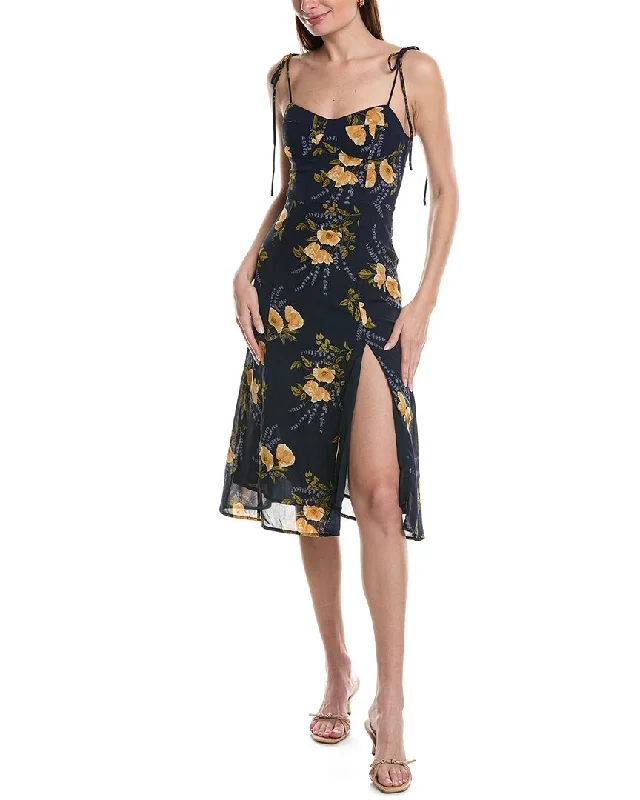Fashion Forward Femininity Moonsea Tie-Strap Midi Dress Artful Design