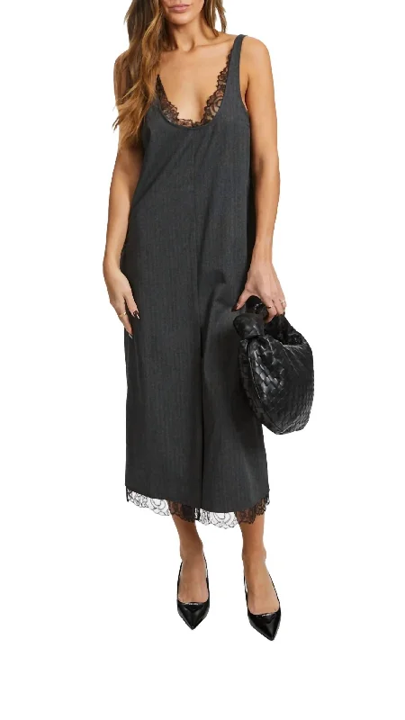 Romantic Fashion Discounts Suiting Midi Dress In Phantom Feminine Elegance
