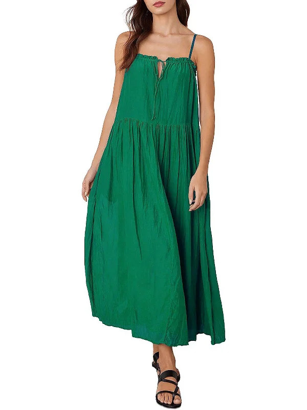 On-Trend Fashion Offers Farrah Womens Silk Blend Long Maxi Dress Cottagecore Rustic Charm Style