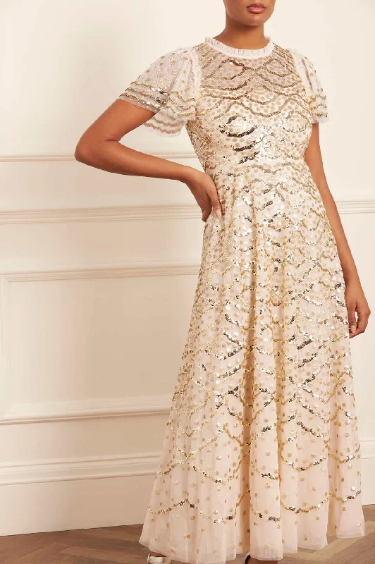 Romantic Chic Deals Deco Dot Gloss Ankle Gown Great Deals On Ethnic Cultural Wear