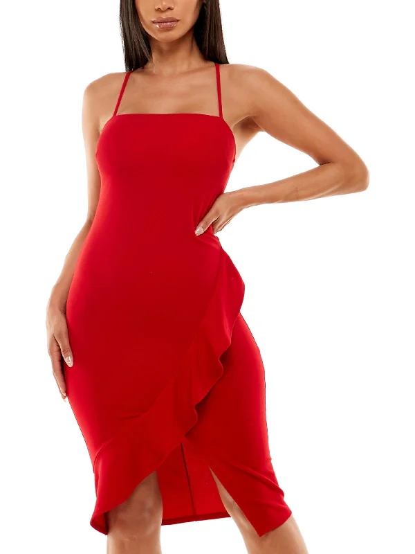 Must-Have Style Discounts Juniors Womens Strappy High-Low Midi Dress Discounts On Casual Weekend Styles