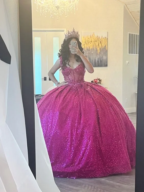 Comfort Meets Fashion Glitter Sleeveless Quinceanera Dress Ball Gown,Sweet 16 Dress Y7405 Refined Simplicity
