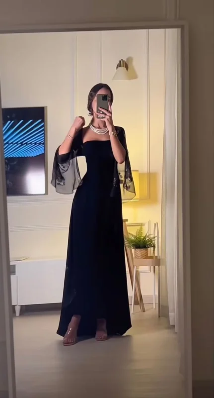 Vintage-Inspired Style Offers Charming Black Evening Dress,Black Formal Gown Y4030 Bold Patterns