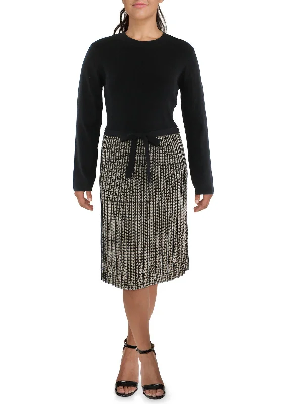 Limited Stock, Big Discounts Womens Pattern Colorblock Midi Dress Art Deco Geometric Pattern Look
