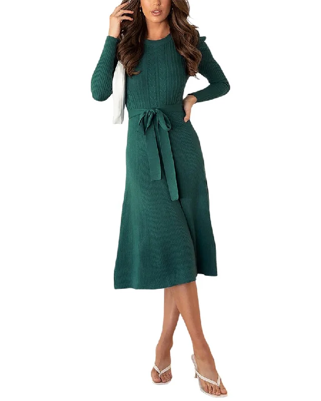 Relaxed Style VERA DOLINI Midi Dress Flash Deals