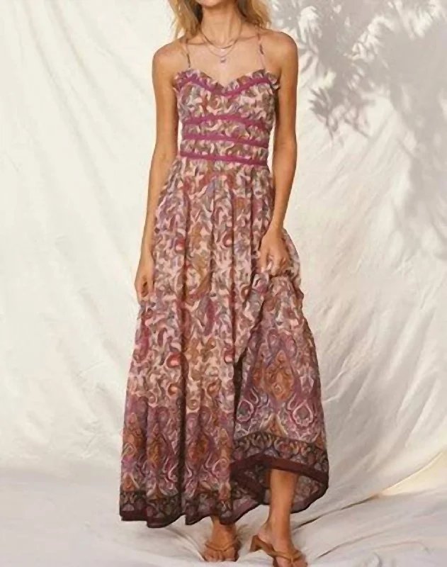Fashionista Favorites Easy To Love Paisley Print Maxi Dress In Plum Refined Simplicity