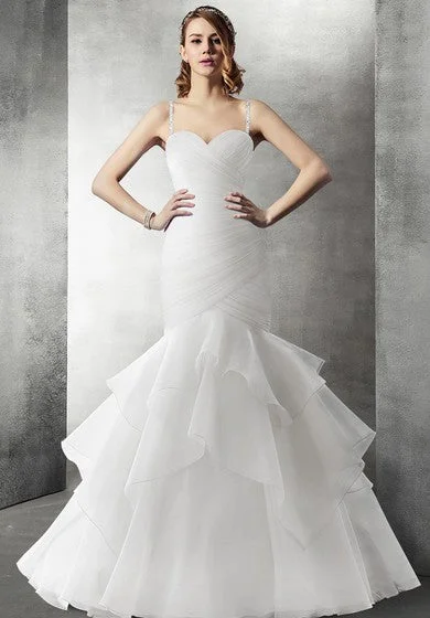 Gift Ideas Sweetheart Mermaid Organza Wedding Dress With Cascading Ruffles Effortless Style