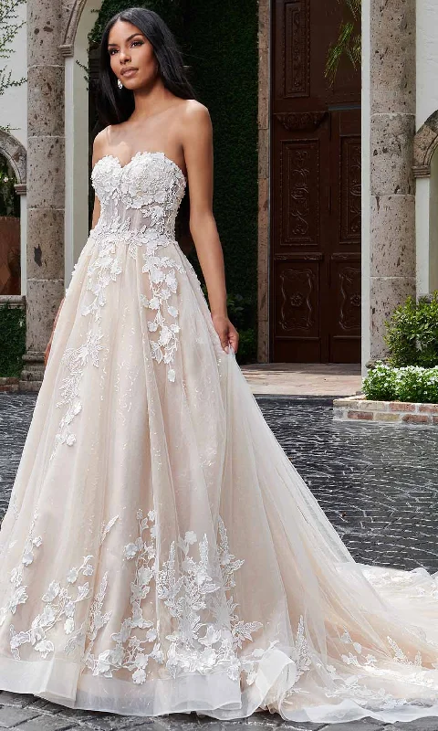Fashion Forward Femininity Rachel Allan Bridal Rb3154 - Sequin Tulle Bridal Gown Score Big On Glamorous Red - Carpet Styles