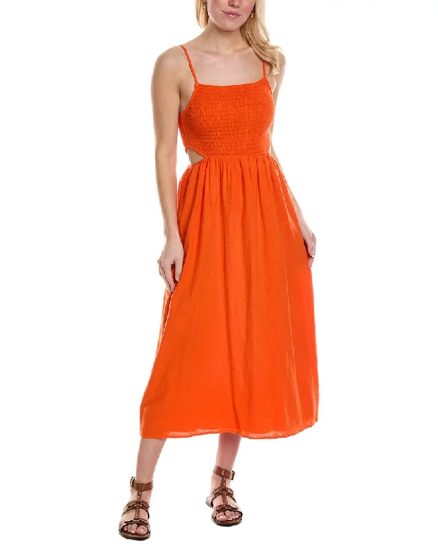 Classy Style Discounts Saltwater Luxe Tank Linen-Blend Midi Dress Chic Urban Fashion Look