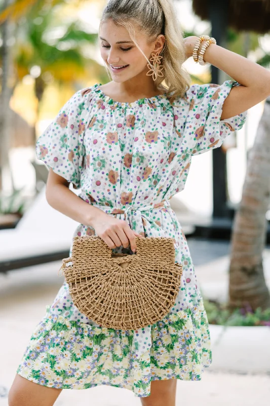 Discover Now Let It Be White Floral Dress Seasonal Trend