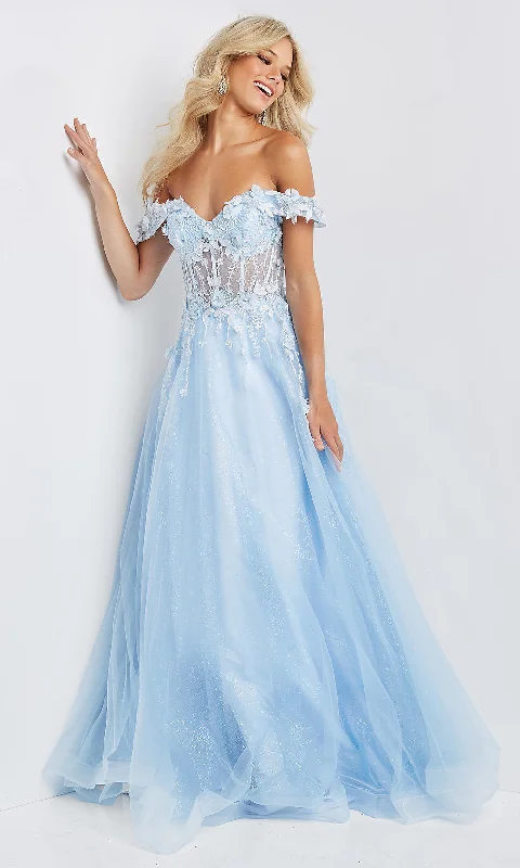 Chic And Edgy Corset-Bodice Long Off-the-Shoulder Prom Ball Gown Holiday Sale
