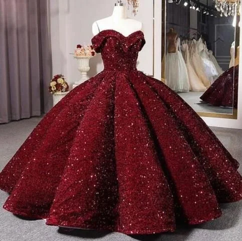 Explore What'S New Off The Shoulder Sequins Burgundy Ball Gown Quinceanera Dress Sweet 16 Dress Y4160 Refined Simplicity