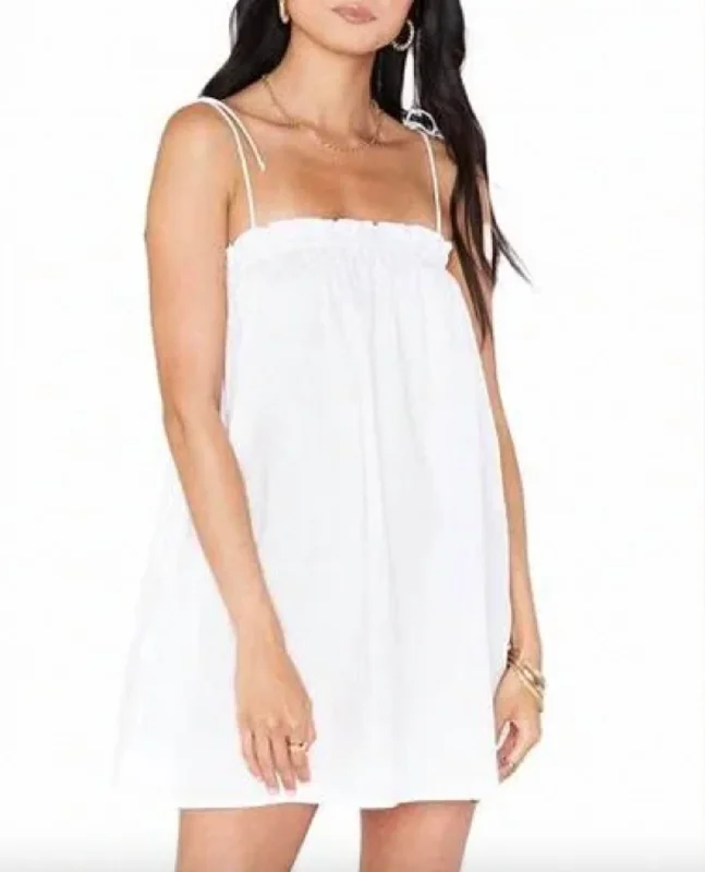 Unleash Your Trendy Side Angel Mini Dress In White