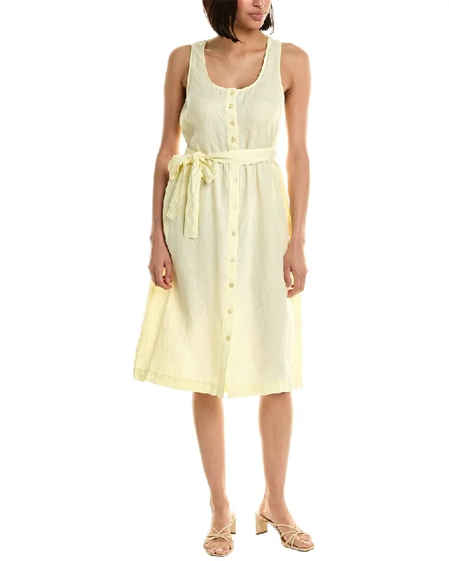 Urban Elegance Deals Michael Stars Lulu Button-Down Linen Midi Dress Elevated Style
