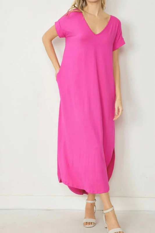 Shop Sale Items Everyday Maxi Dress In Hot Pink Vintage Retro Party Wear